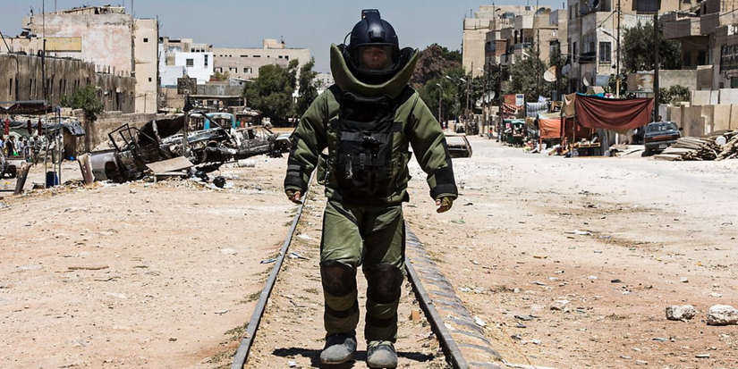 A bomb disposal officer in The Hurt Locker