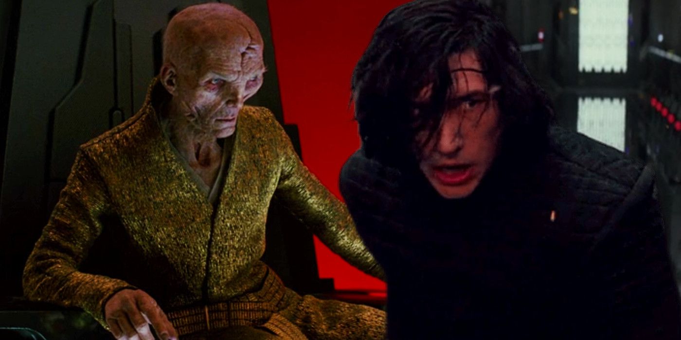 Snoke and Kylo Ren in Star Wars: The Last Jedi.