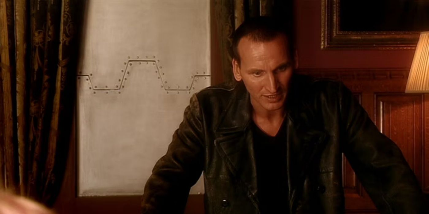 The Ninth Doctor looking on in Doctor Who