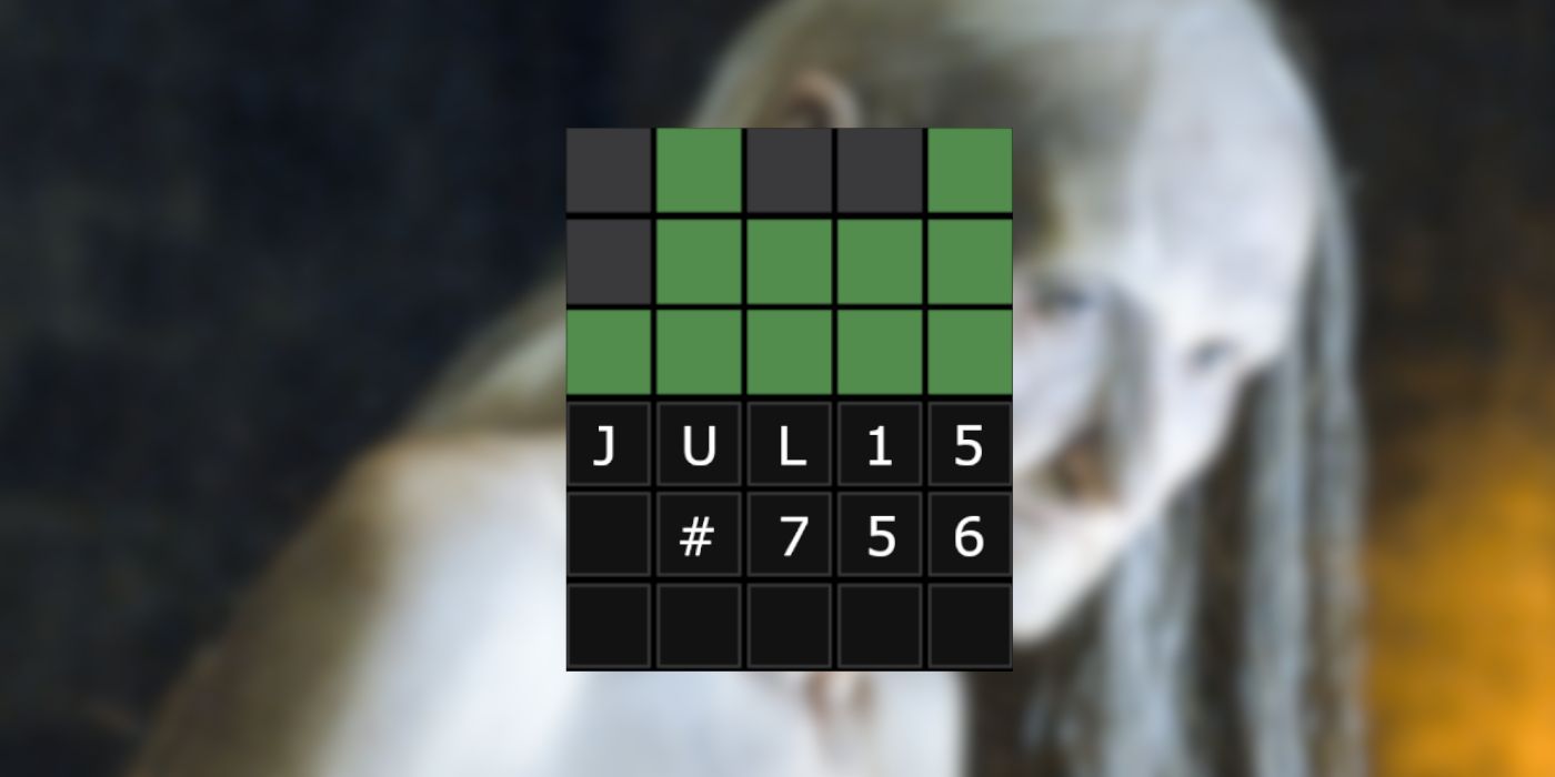 15 Juli Wordle grid dengan Crone di latar belakang