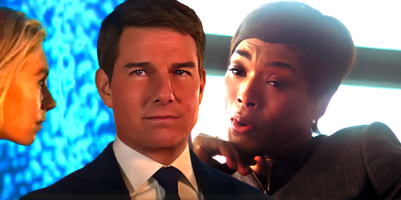 Custom image of Tom Cruise as Ethan Hunt in Mission: Impossible 7 and Angela Bassett as Erika Sloane in Mission: Impossible – Fallout.
