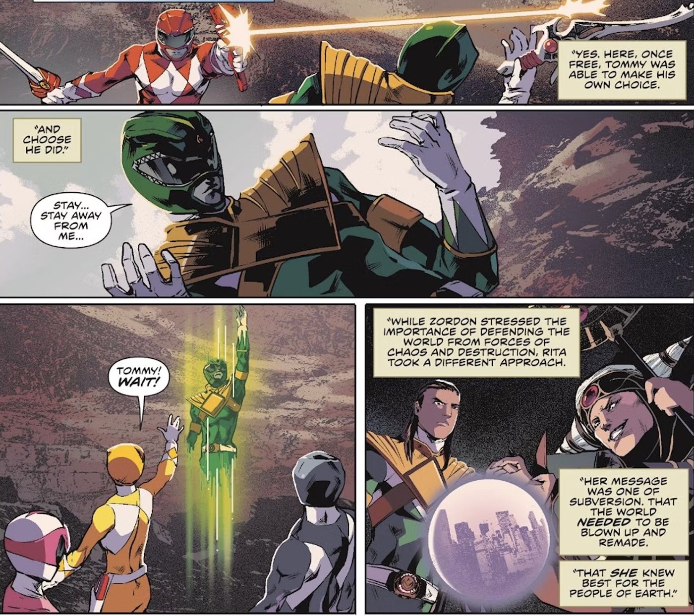 Tommy Flees the Power Rangers