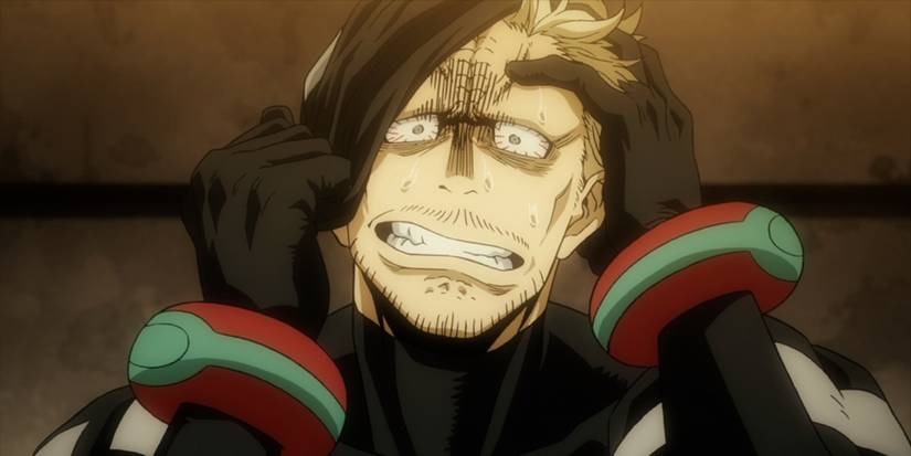 Twice from My Hero Academia looking worried