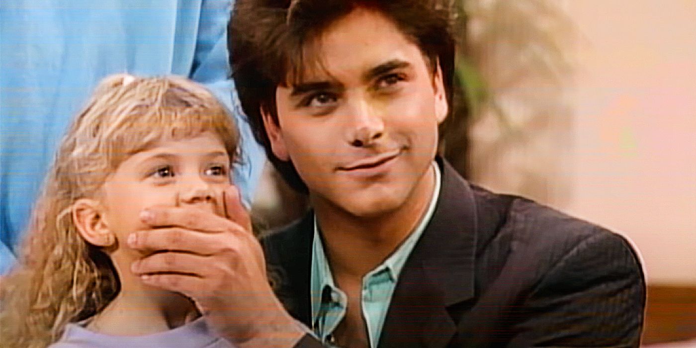 Uncle Jesse covering Steph's mouth in Full House