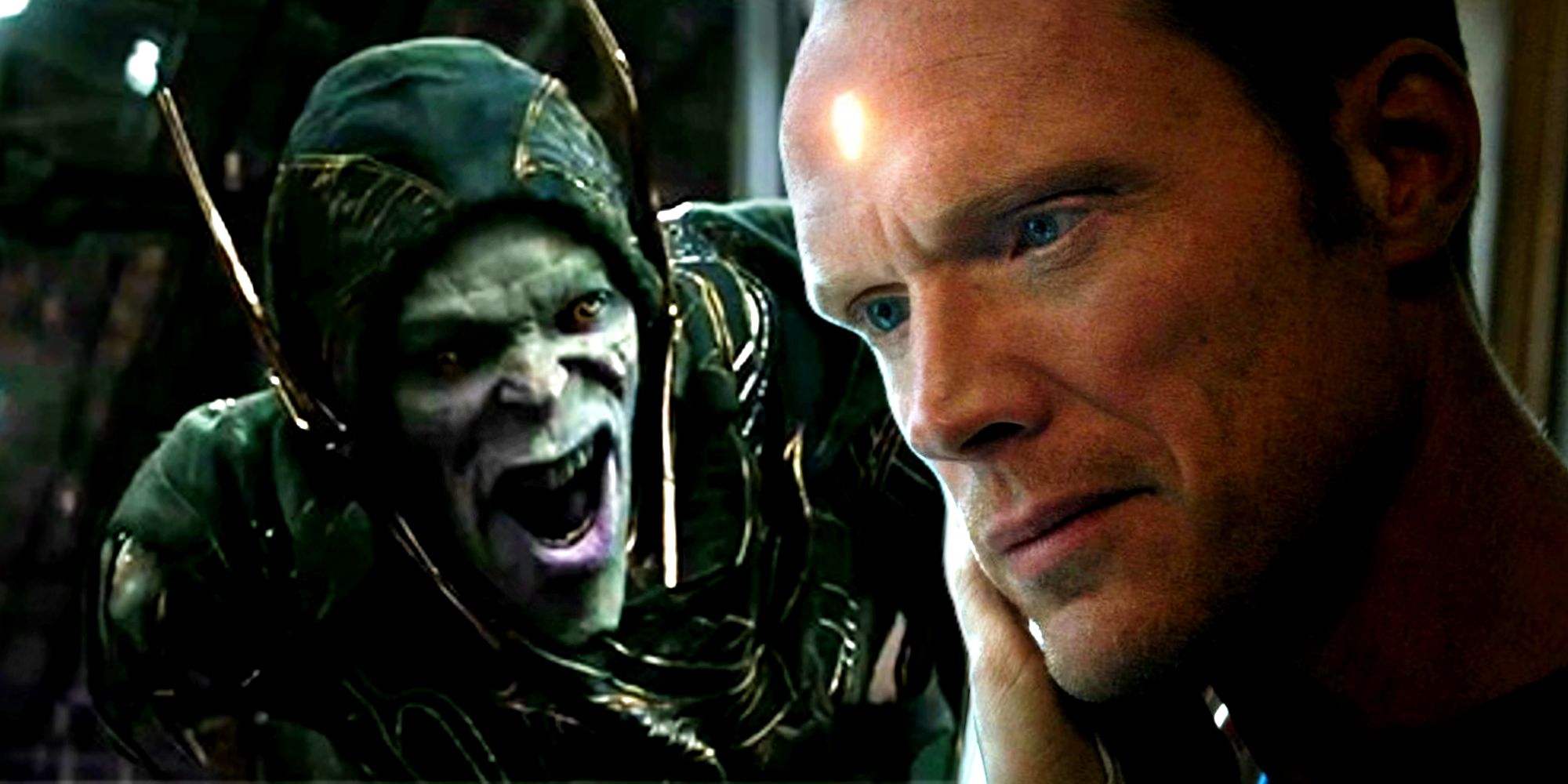 Vision and Corvus Glaive in Avengers Infinity War