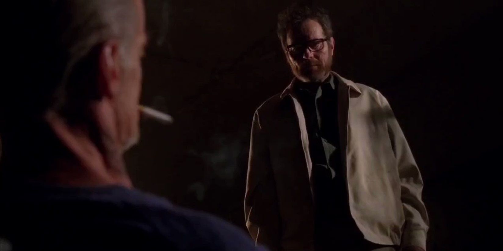 Walt stands over Jack in Breaking Bad