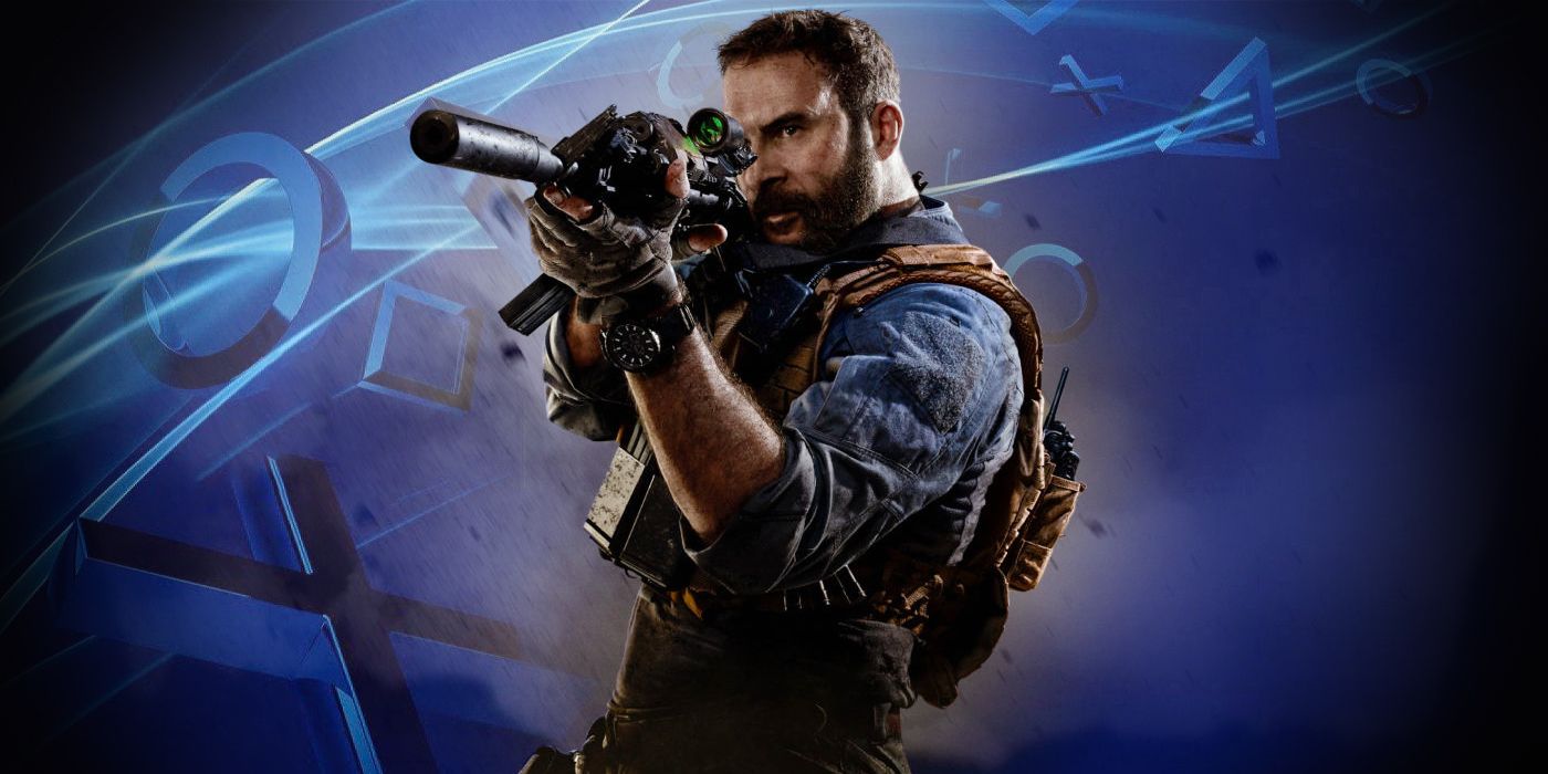 Captain John Price from Call of Duty against a PlayStation background