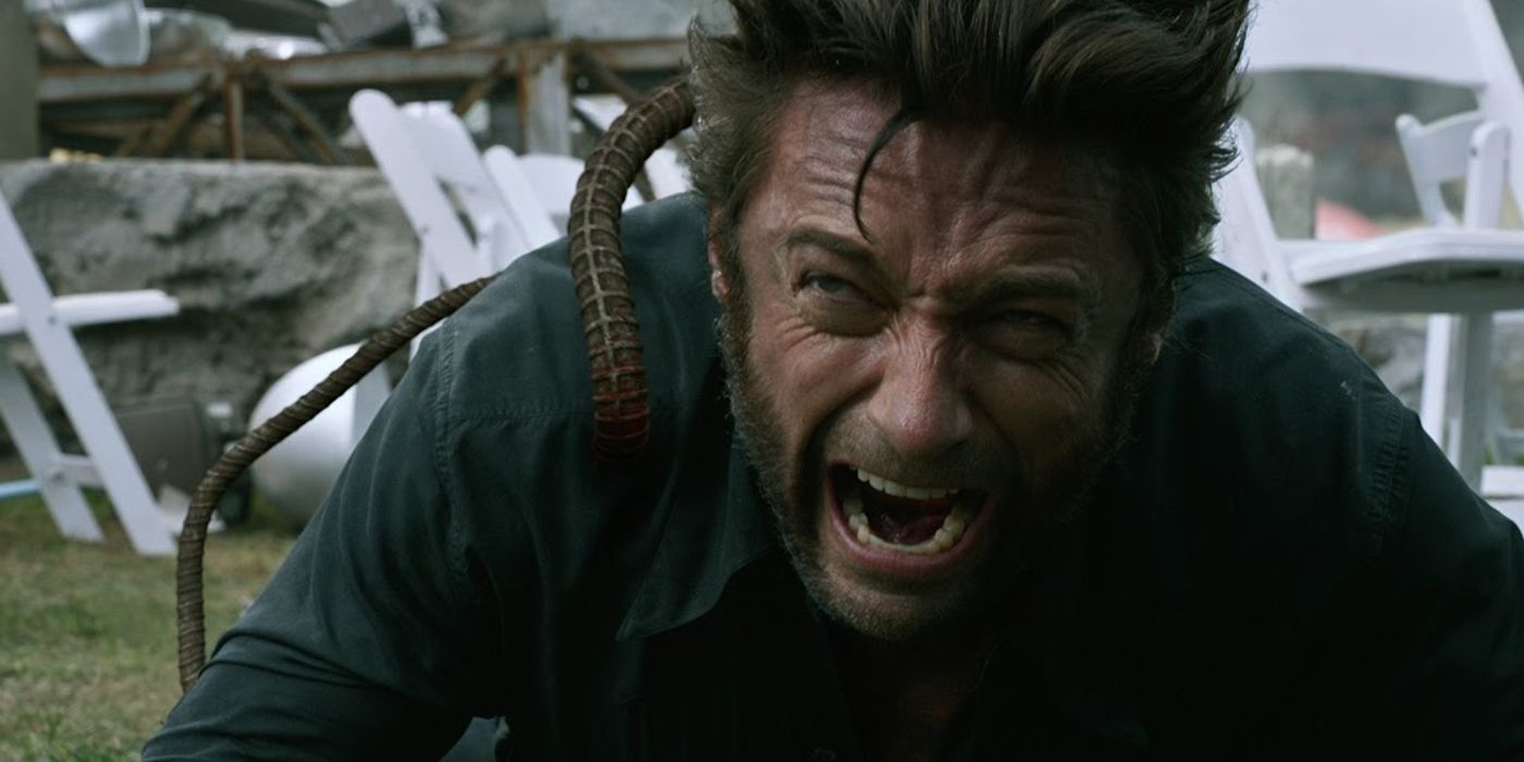 Hugh Jackman as Wolverine impaled by steel