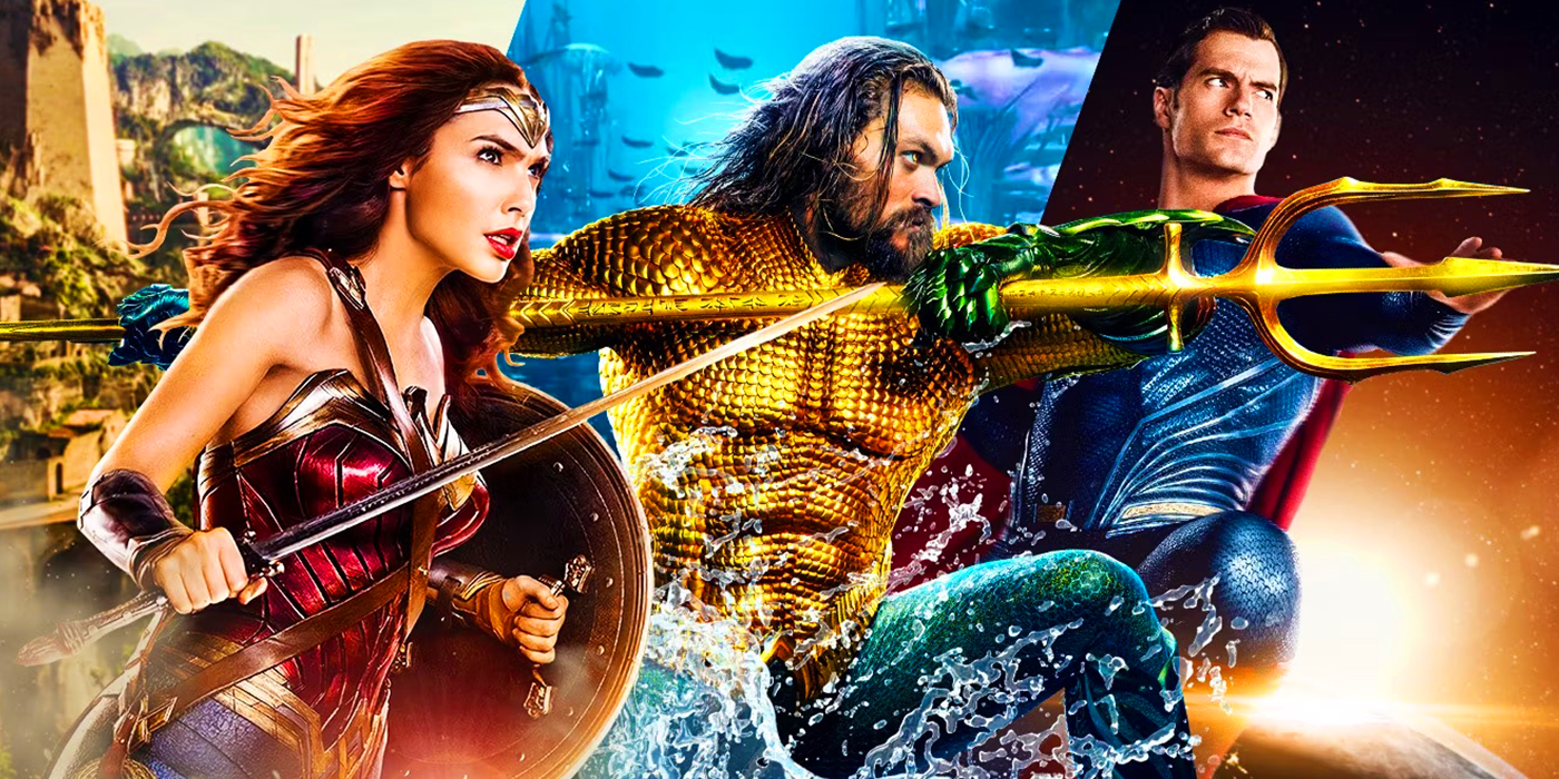 Wonder Woman, Aquaman, and Superman in DCEU films