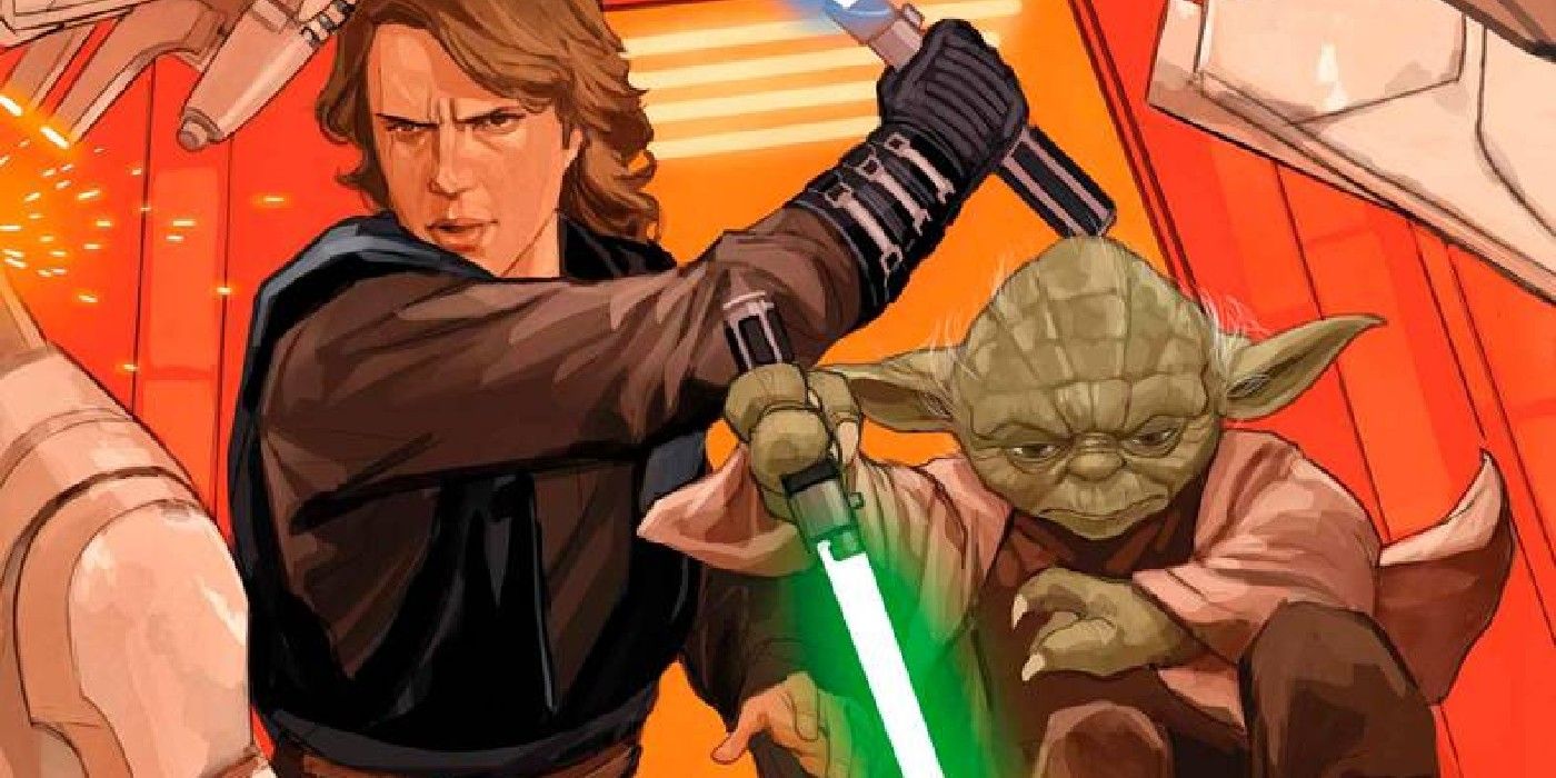 yoda e anakin vs dróides