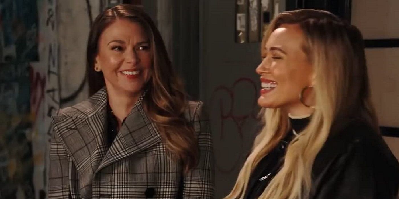 Sutton Foster and Hilary Duff in younger