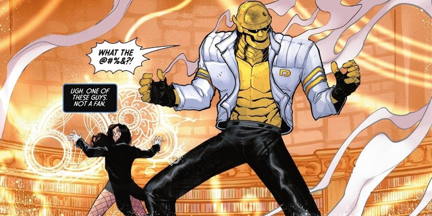 Zatanna summons Robotman to fight the Sleepless Queen