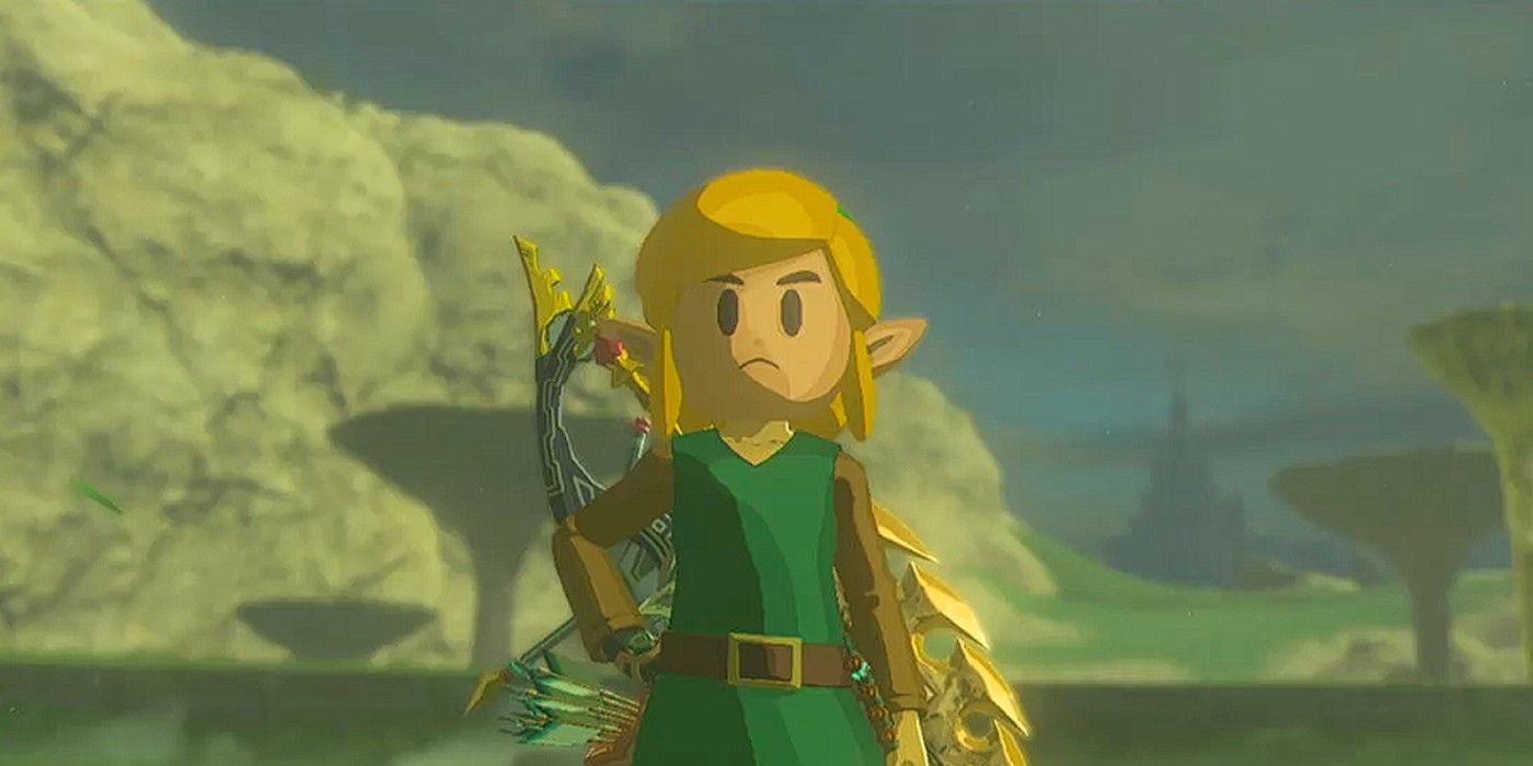 Link wearing the Awakening Armor set in The Legend of Zelda: Tears of the Kingdom.