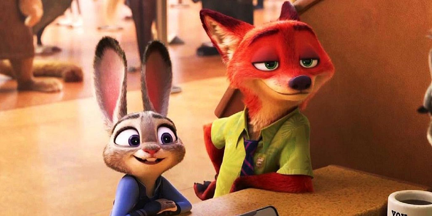 Judy y Nick en el mostrador del DMV en Zootopia