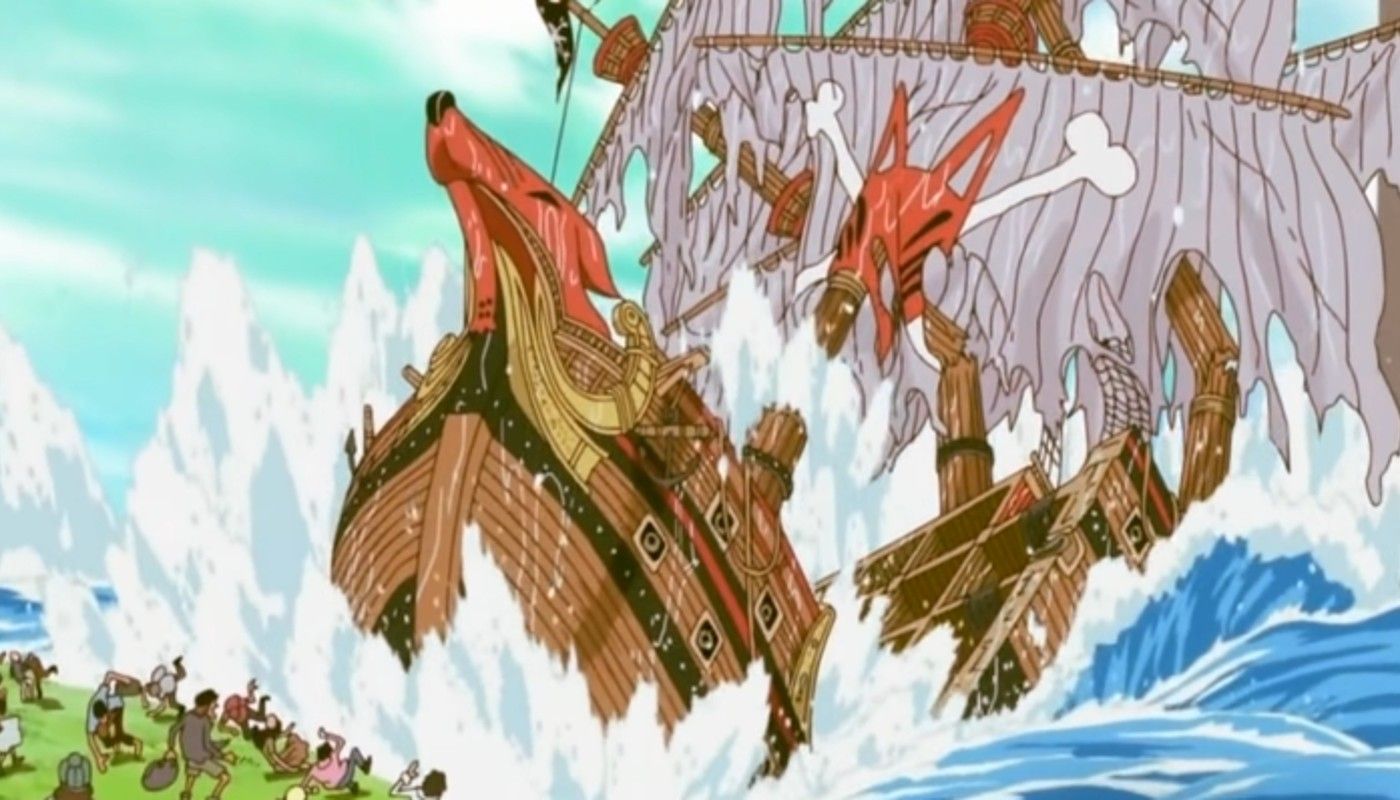 Zoro cuts a ship in half
