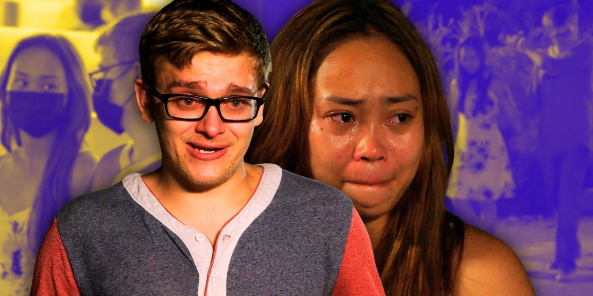 Montage of 90 Day Fiancé’s Brandan DeNuccio and Mary Demasu-ay, both are emotional