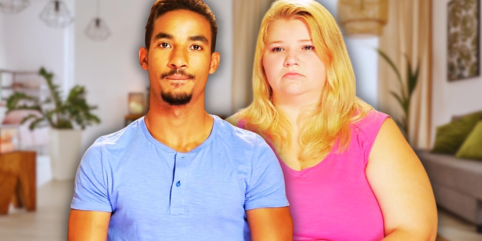 90 Day Fiancé Nicole Nafziger and Azan Tefou wearing pink and blue outfits