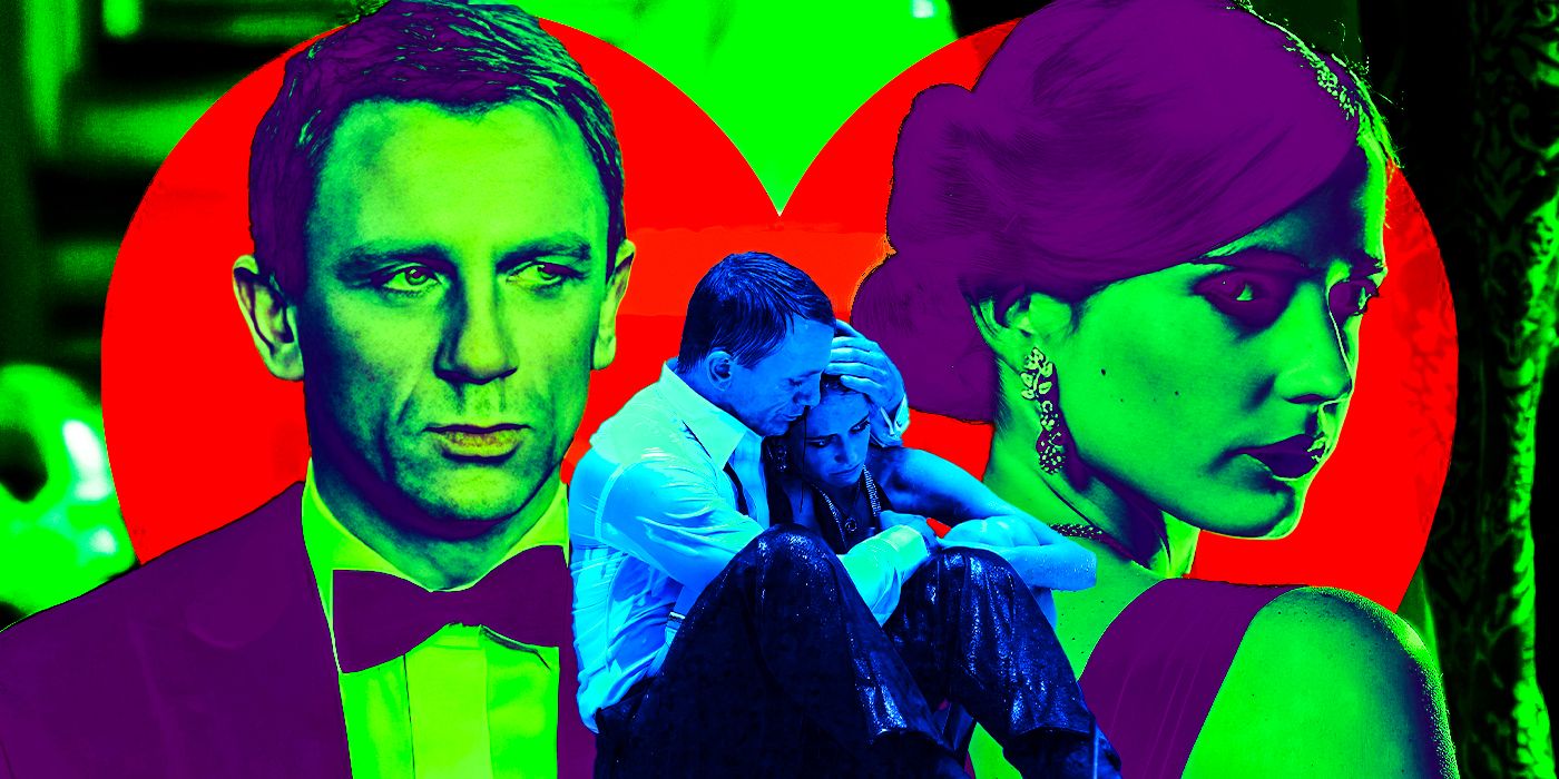 A collage image of James Bond and Vesper Lynd in Casino Royale
