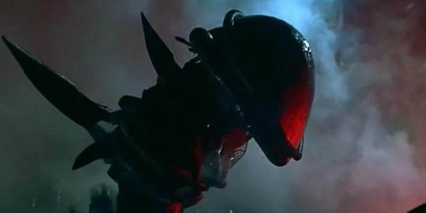 A deepsea diver looking sideways in Alien From The Deep