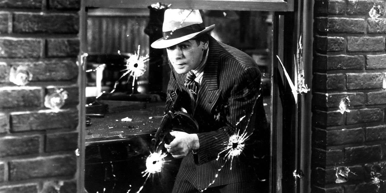 A gangster with a gun in Scarface 1932