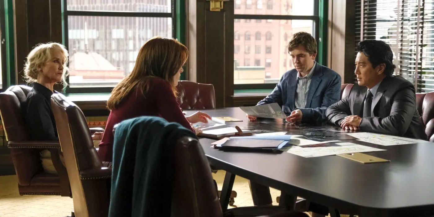 A group sitting at a table in The Good Doctor