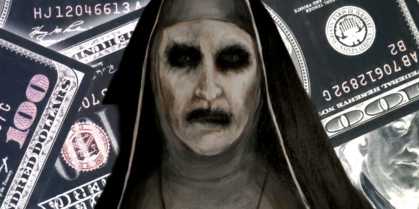 A Painting of Bonnie Aarons as The Nun in Front of Inverted Money