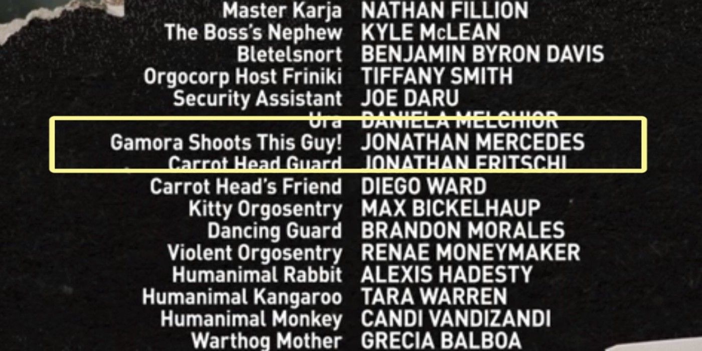 A strange credit in Guardians of the Galaxy Vol 3