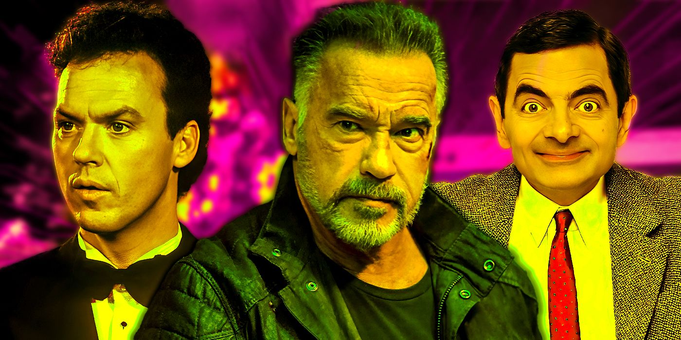 Michael Keaton, Arnold Schwarzenegger, and Rowan Atkinson.