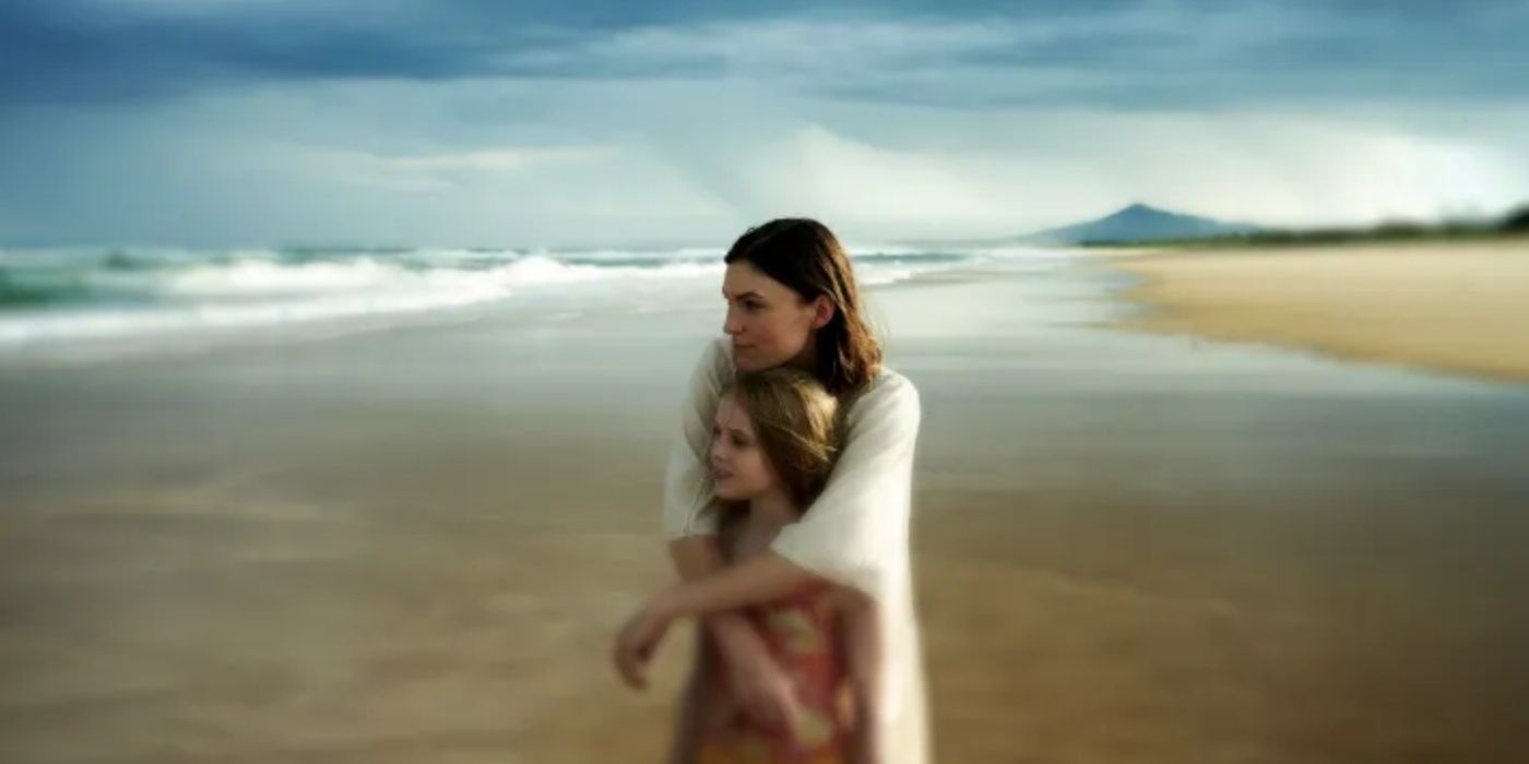 Agnes and Alice on a beach in Flowers of Alice Hart