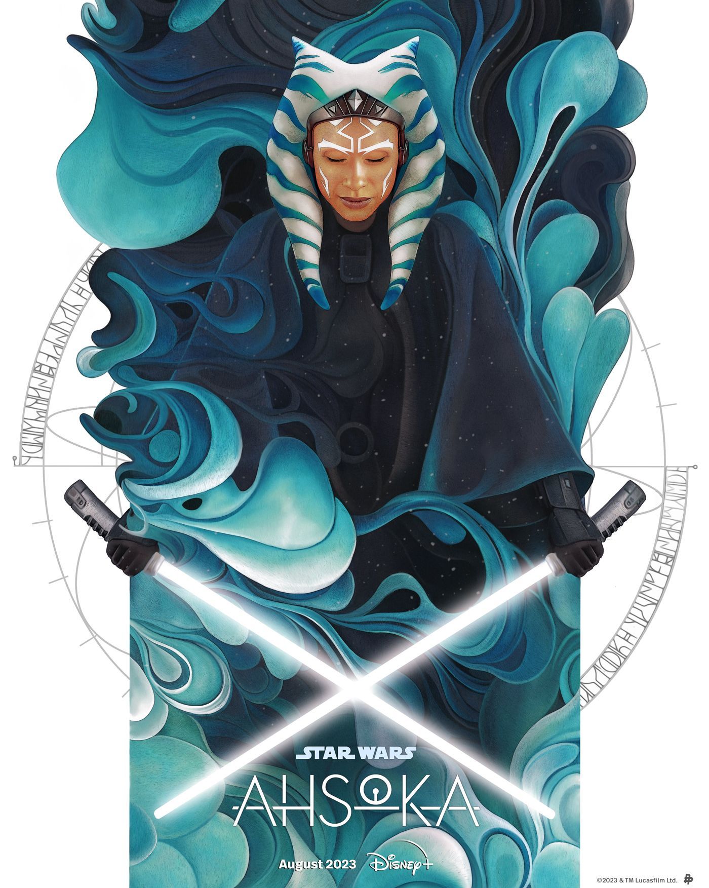 Ahsoka Rosario Dawson as Ahsoka Tano Promotional Poster By Nicky Barkla