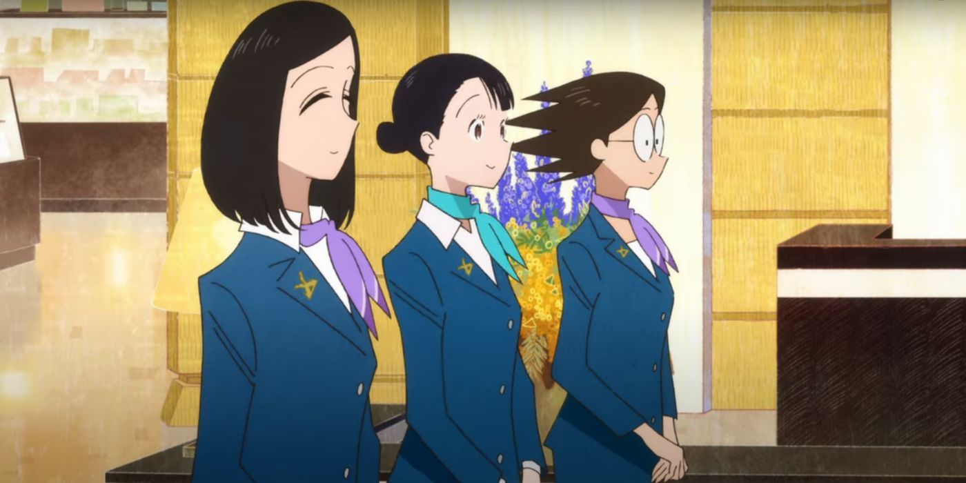 Akino and her coworkers in The Concierge at Hokkyoku Department Store