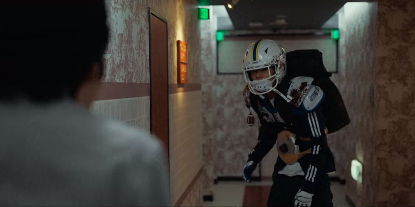 Akira in football gear in the Zom 100 movie