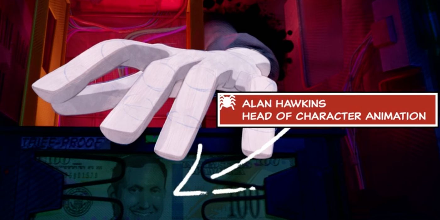 Alan Hawkins' dollar bill cameo in Spider-Man: Across the Spider-Verse