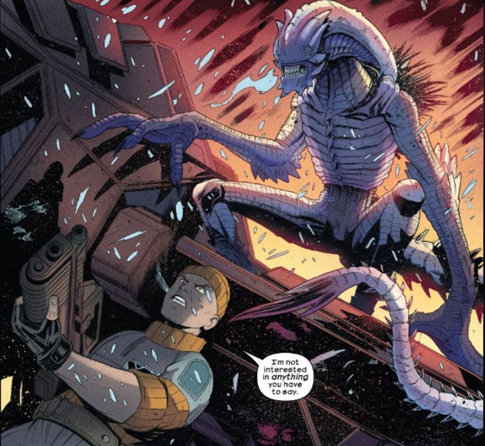 white xenomorph from marvel’s alien