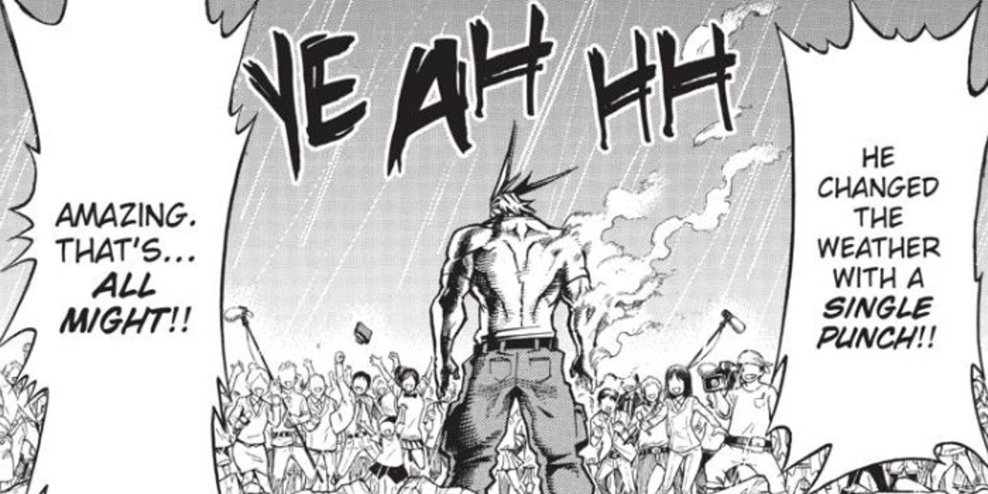 All Might changes the weather with a punch in My Hero Academia