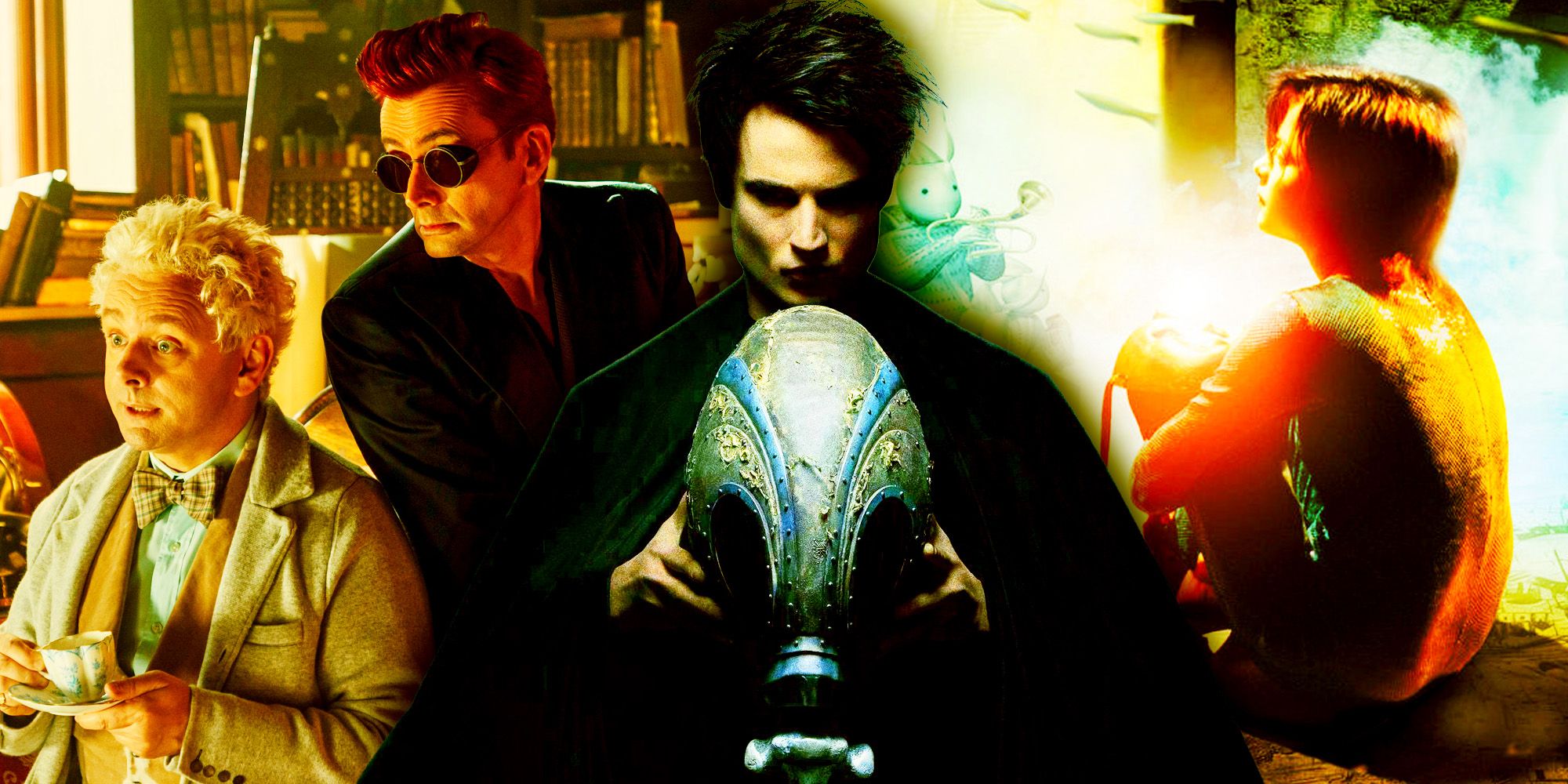 An image of David Tennant Michael Sheen and Tom Sturridge in their Gaiman projects