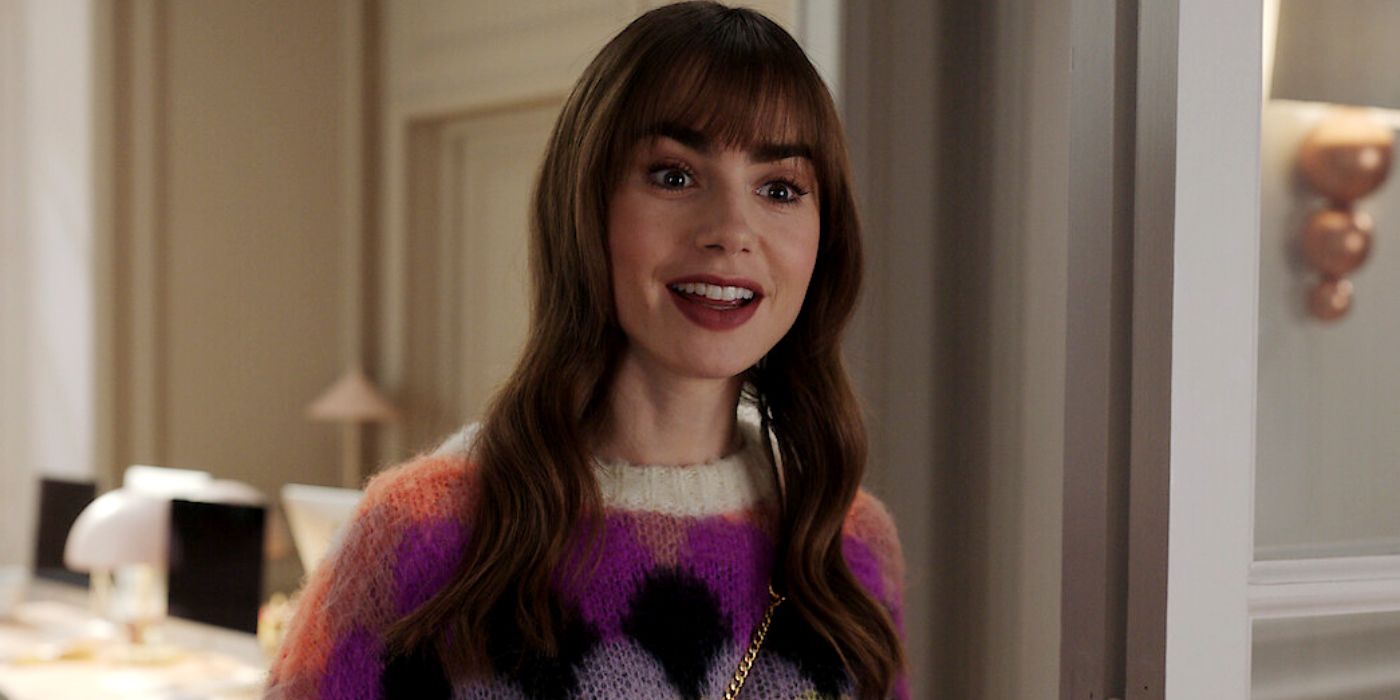 Emily (Lily Collins) smiling in Emily In Paris