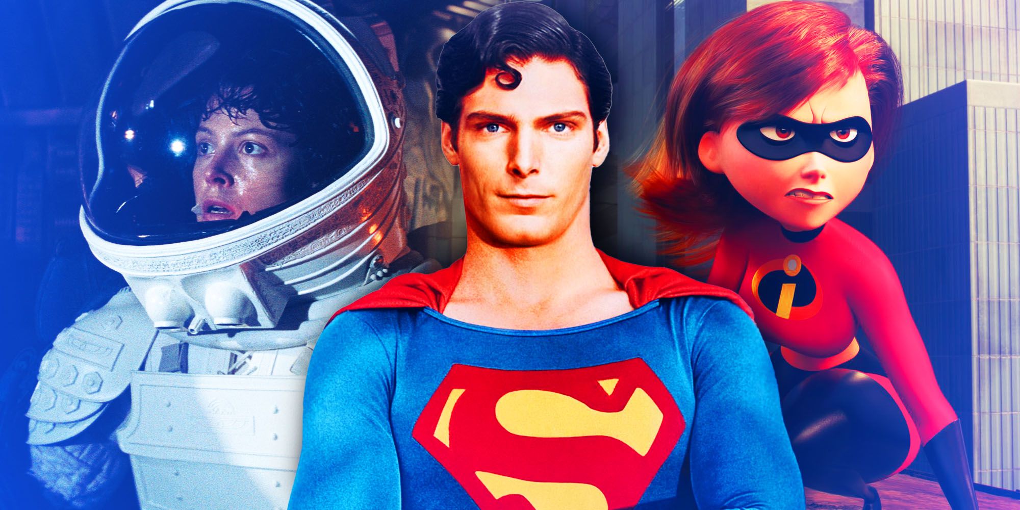 An image of Ripley from Alien, Superman, and Mrs Incredible