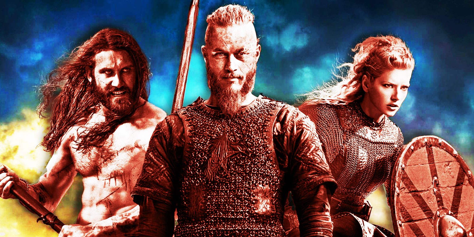 An image of Rollo, Ragnar and Lagertha in Vikings