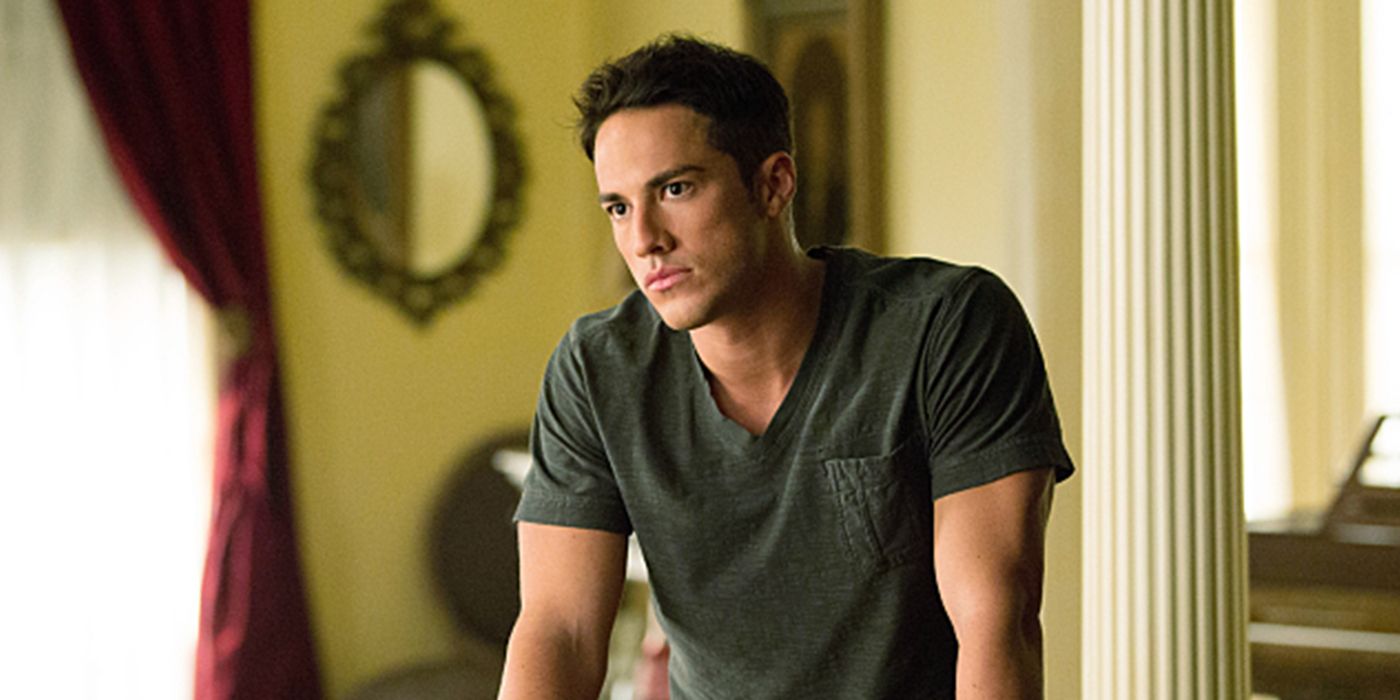 An image of Tyler Lockwood looking serious on The Vampire Diaries