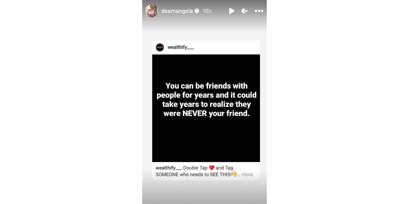 Angela Deem Instagram Story