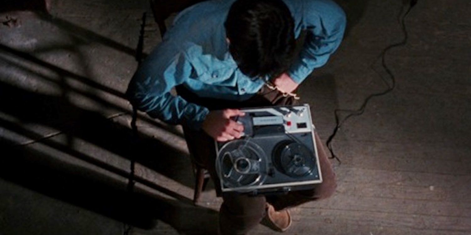 Ash listens to a tape in The Evil Dead