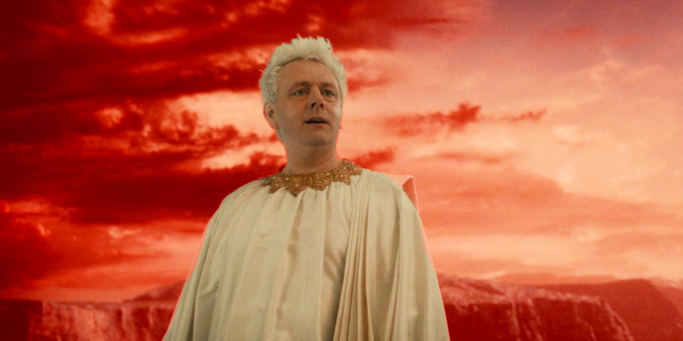 Aziraphale from Good Omens in angelic outfit