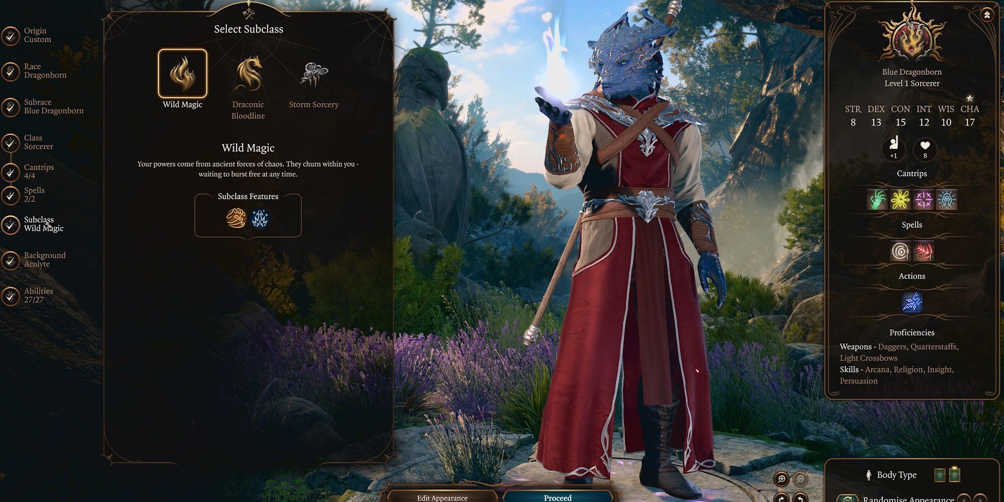 Baldur’s Gate 3 Character Creation Screen.