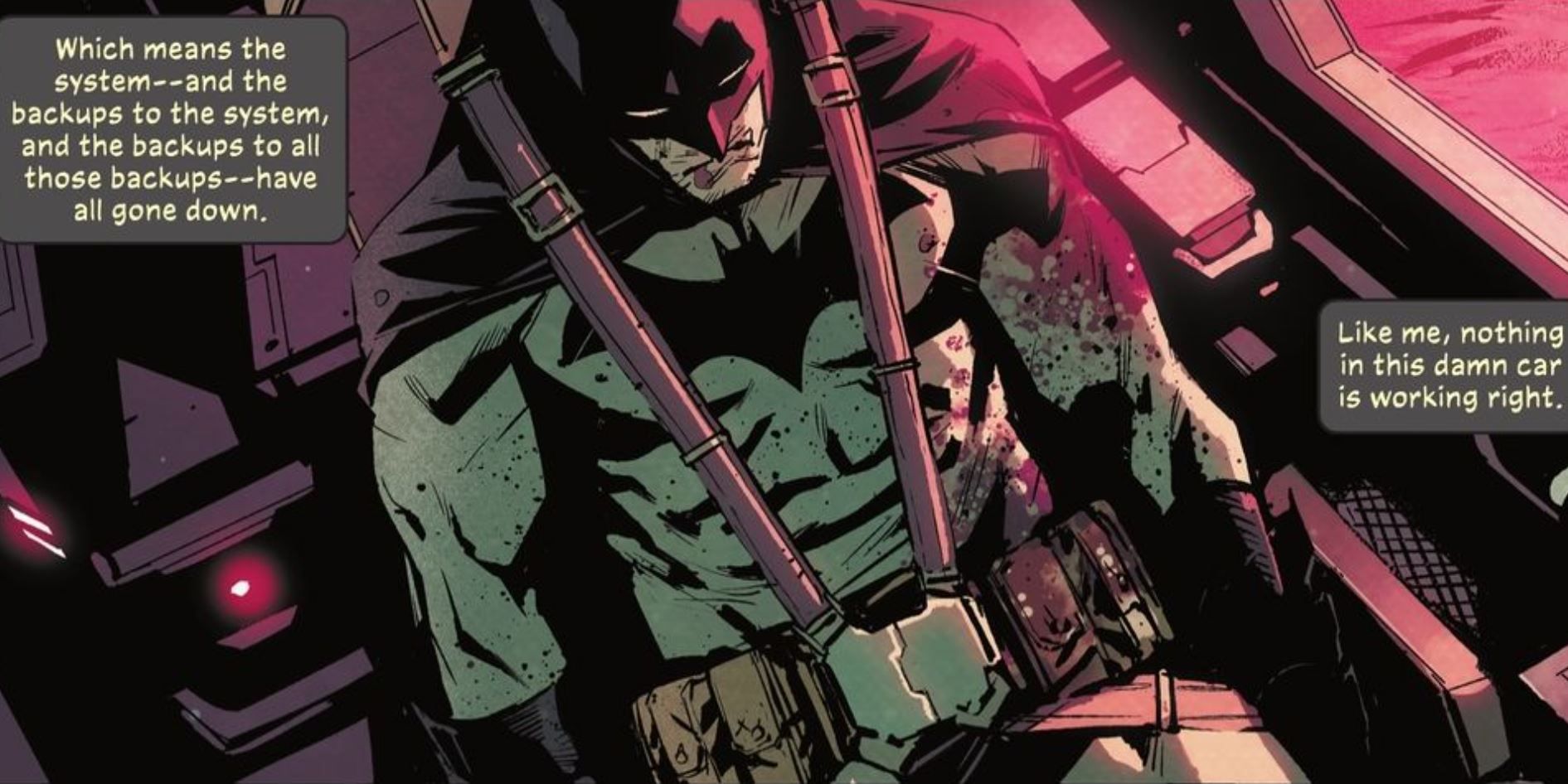Batmóvel do Batman falhando em 1 DC