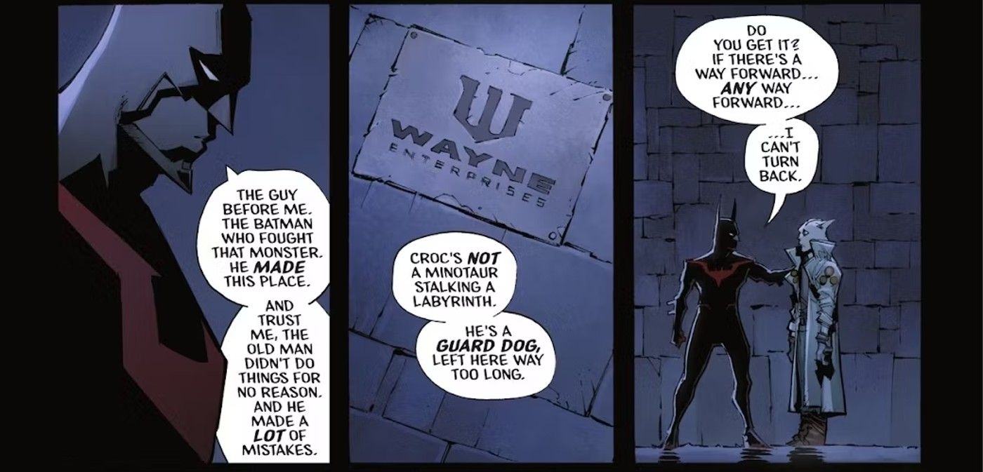 Batman Beyond Terry Sees a Wayne Enterprises Symbol