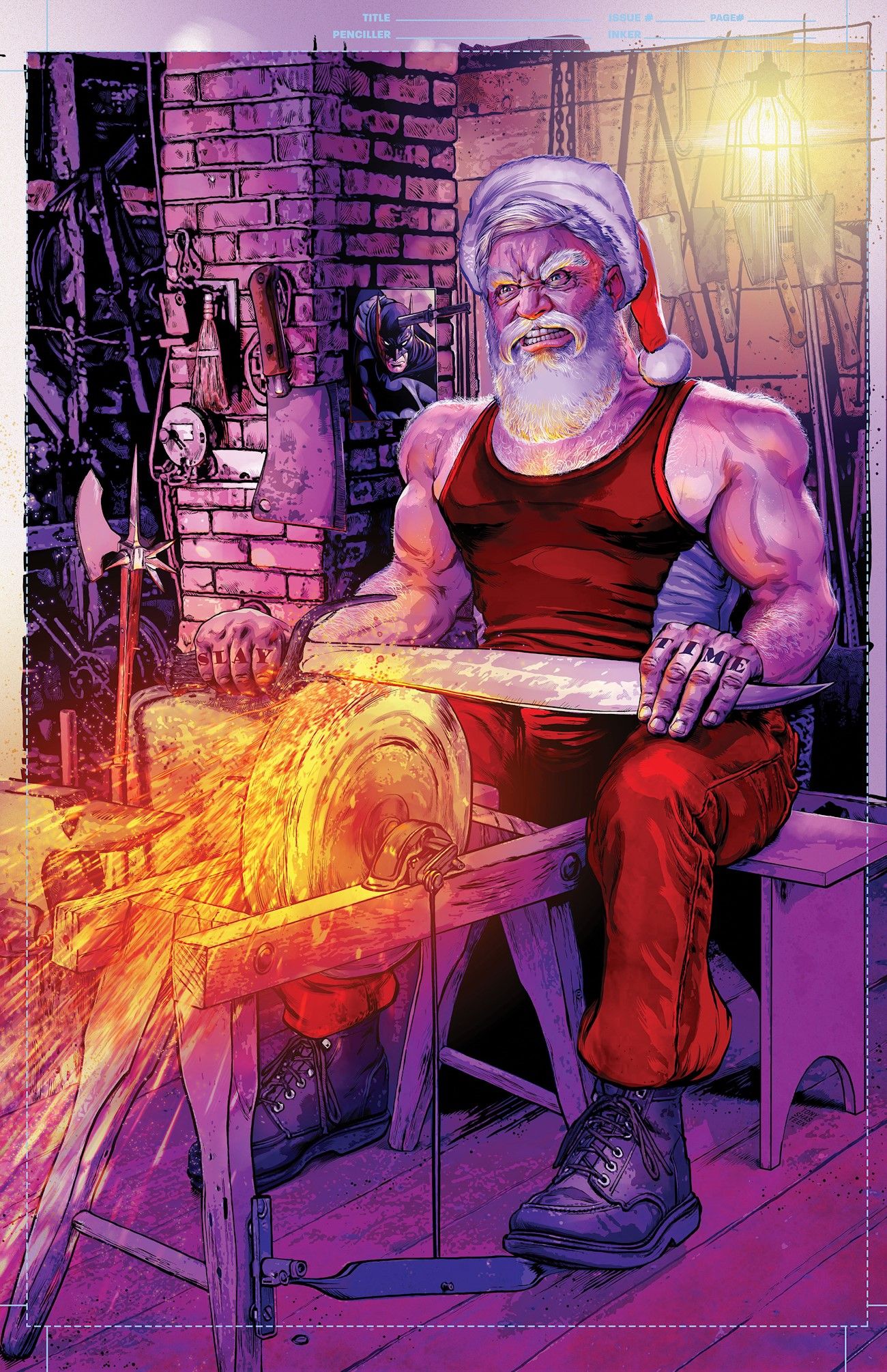 Batman Santa Claus Silent Knight Shasteen Variant Cover