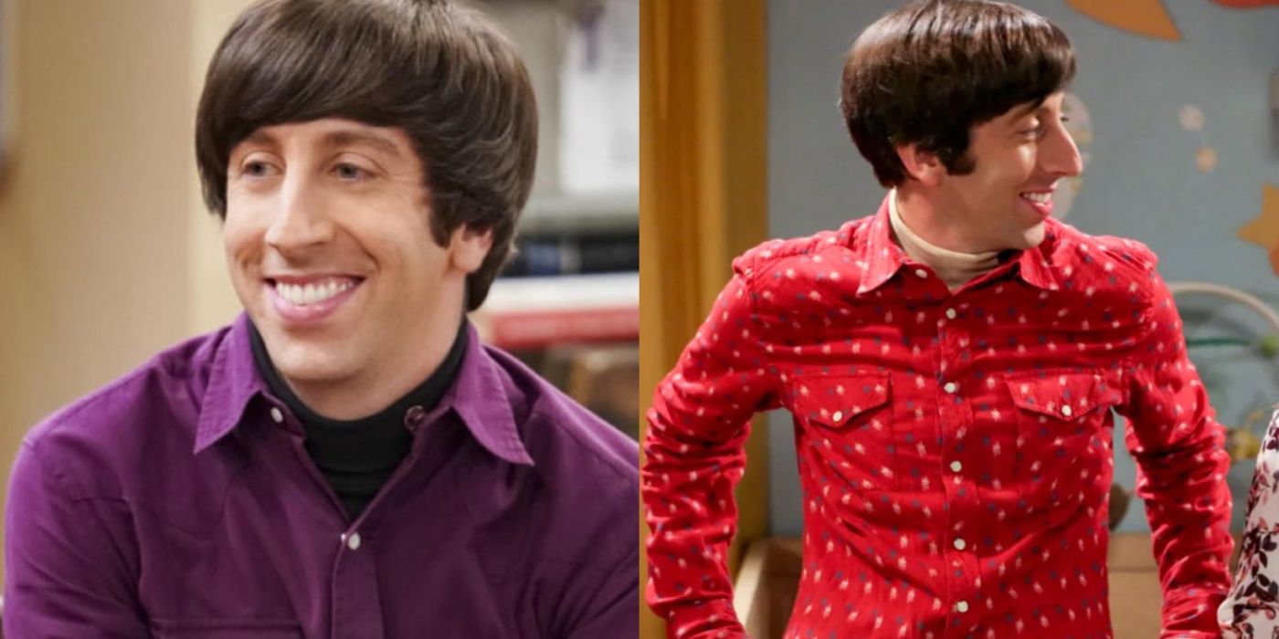 A split image of Simon Helberg in the first and last seasons of The Big Bang Theory