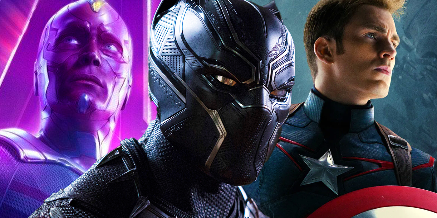 Black Panther, Vision, and Captain America in the MCU