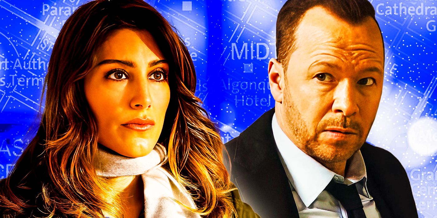 Jennifer Esposito and Donnie Wahlberg in Blue Bloods collage